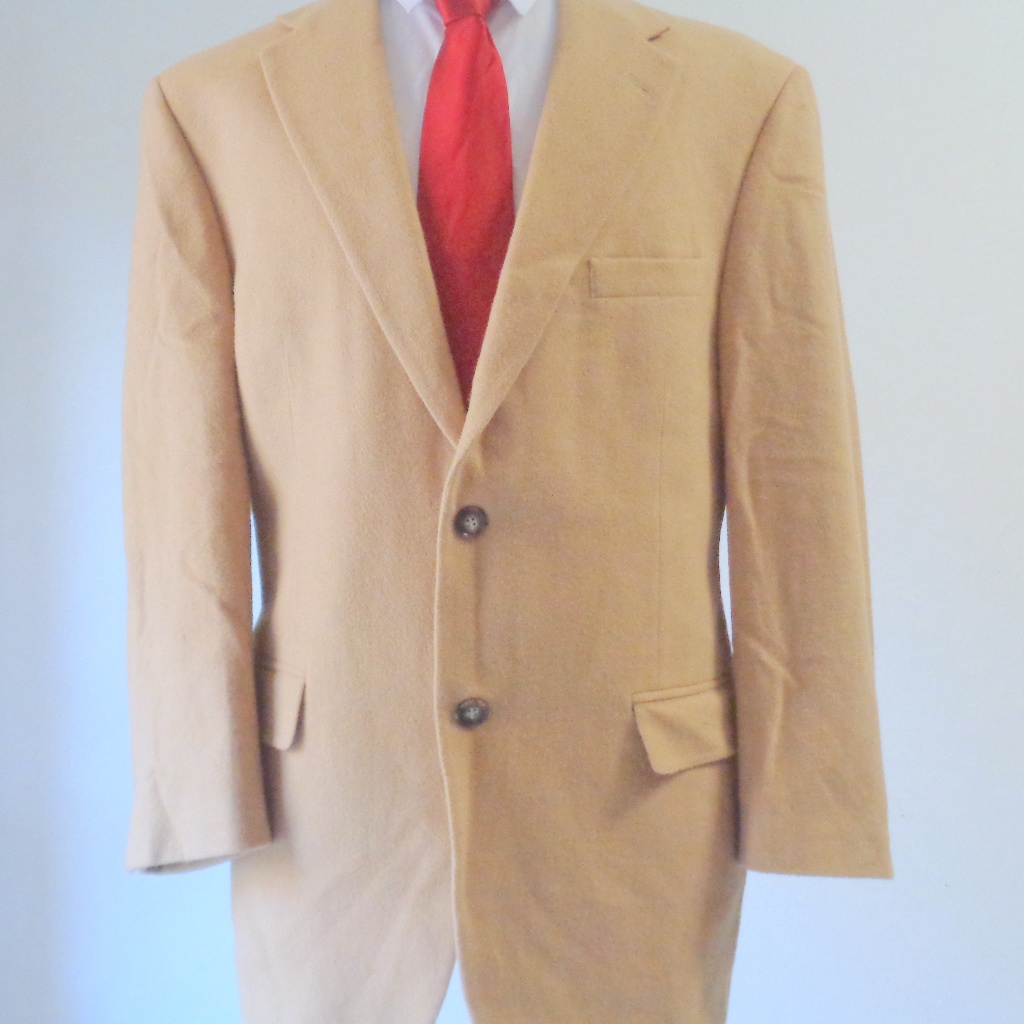 Andrew Fezza 100% Camel Hair Men Blazer Size 42 R